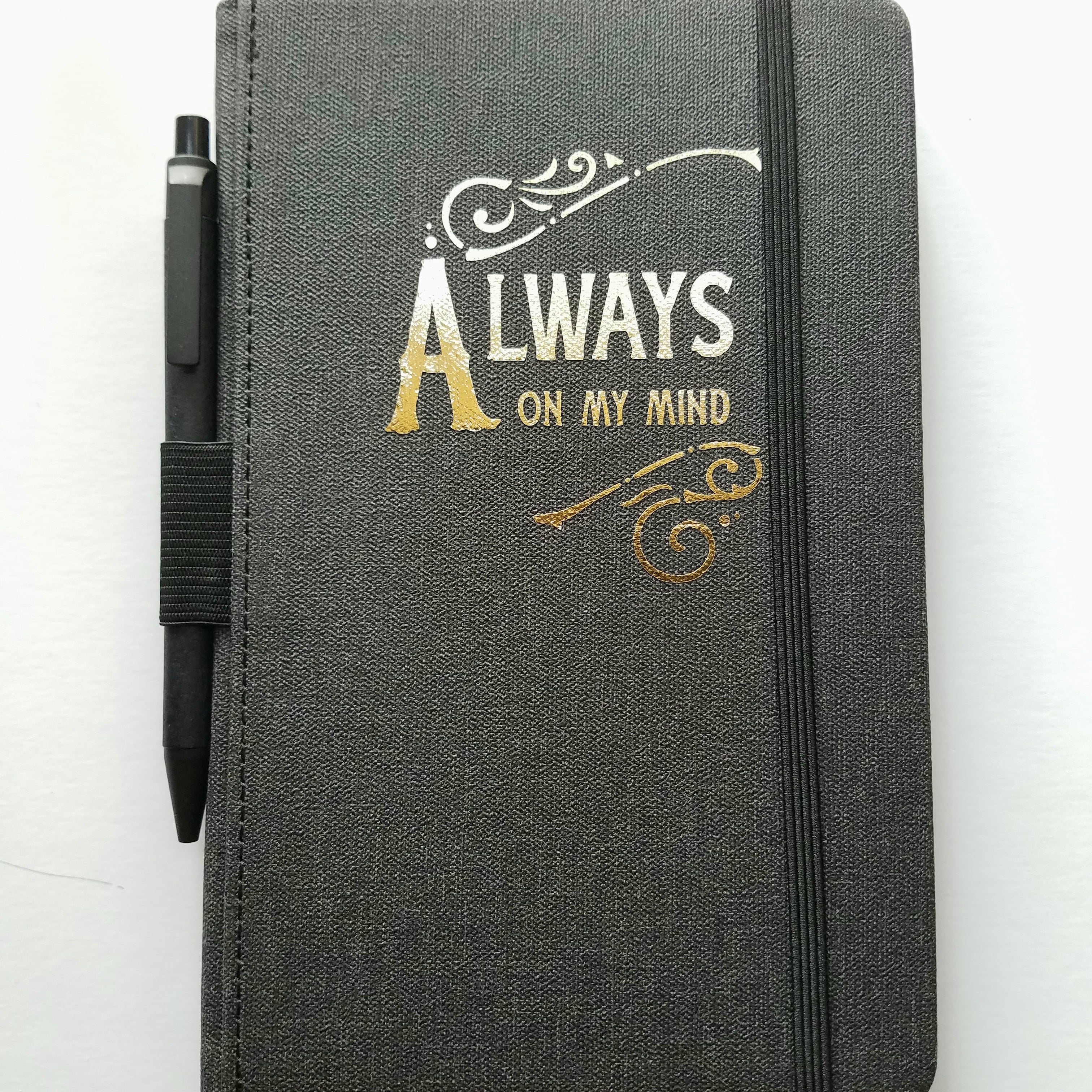 ALWAYS ON MY MIND lined journal book with pen