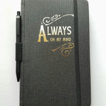 ALWAYS ON MY MIND lined journal book with pen