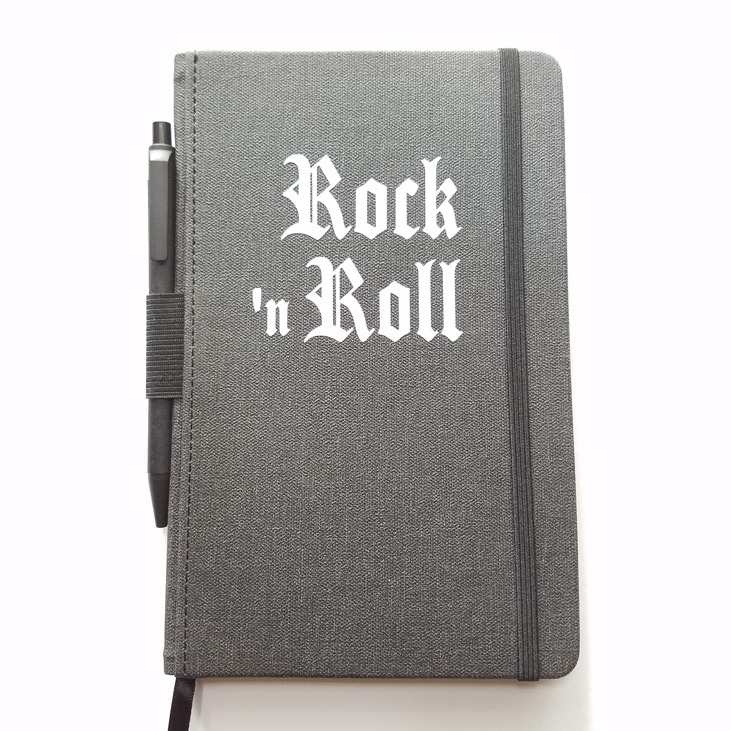 ROCK 'N ROLL lined journal book with pen
