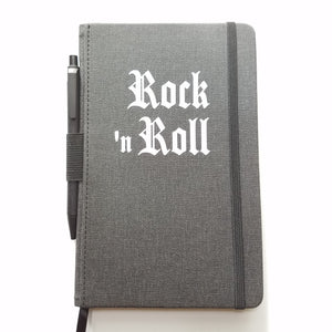 ROCK 'N ROLL lined journal book with pen