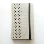 GLITTER DOTS lined journal with leather closure