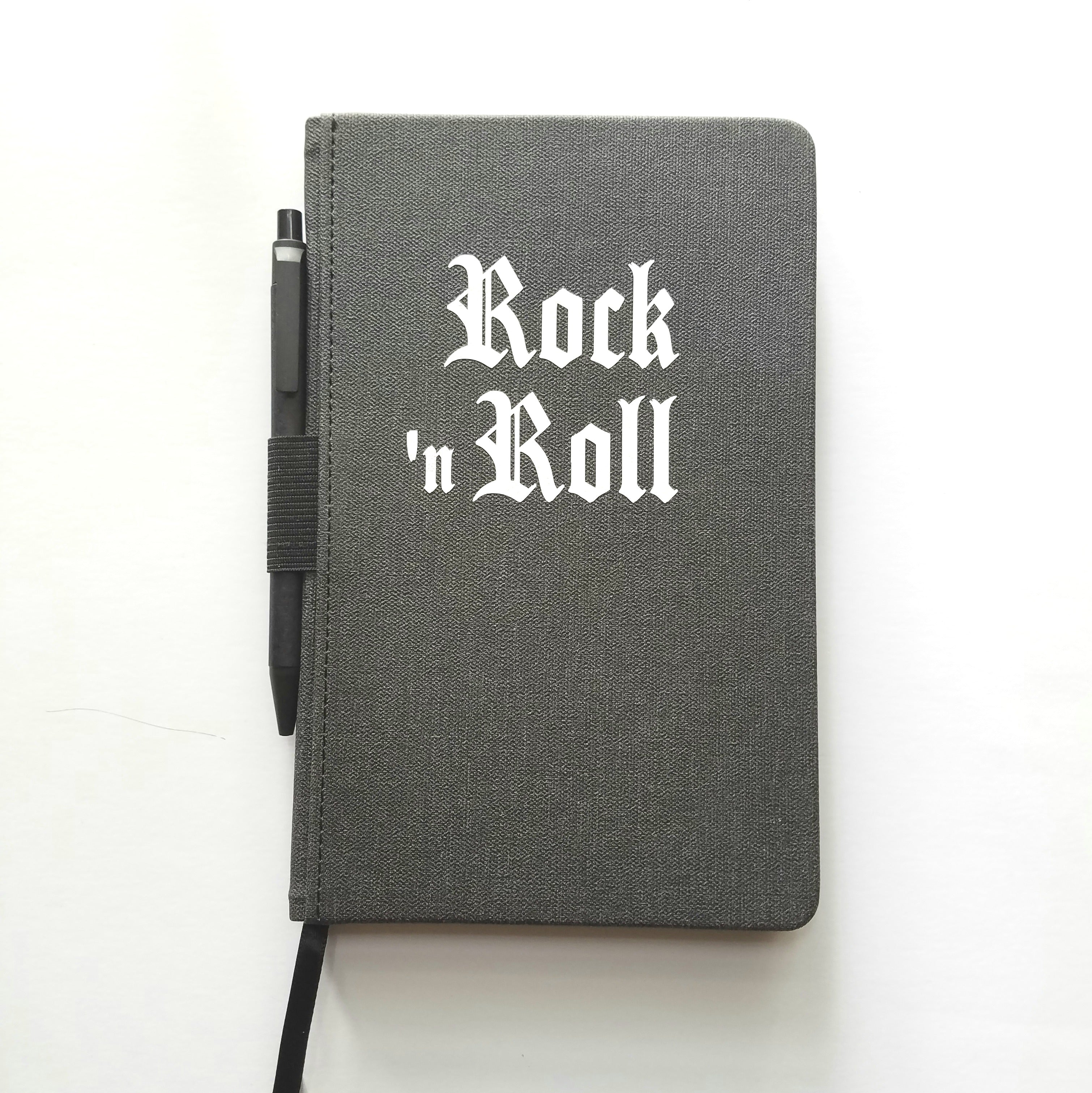 ROCK 'N ROLL lined journal book with pen