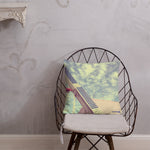 PINK HAPPY METAL square pillow