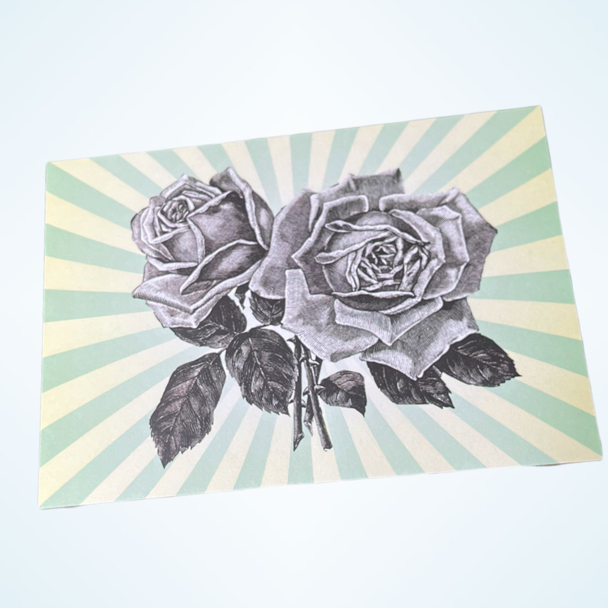 ROSES AND STRIPES folded greeting card