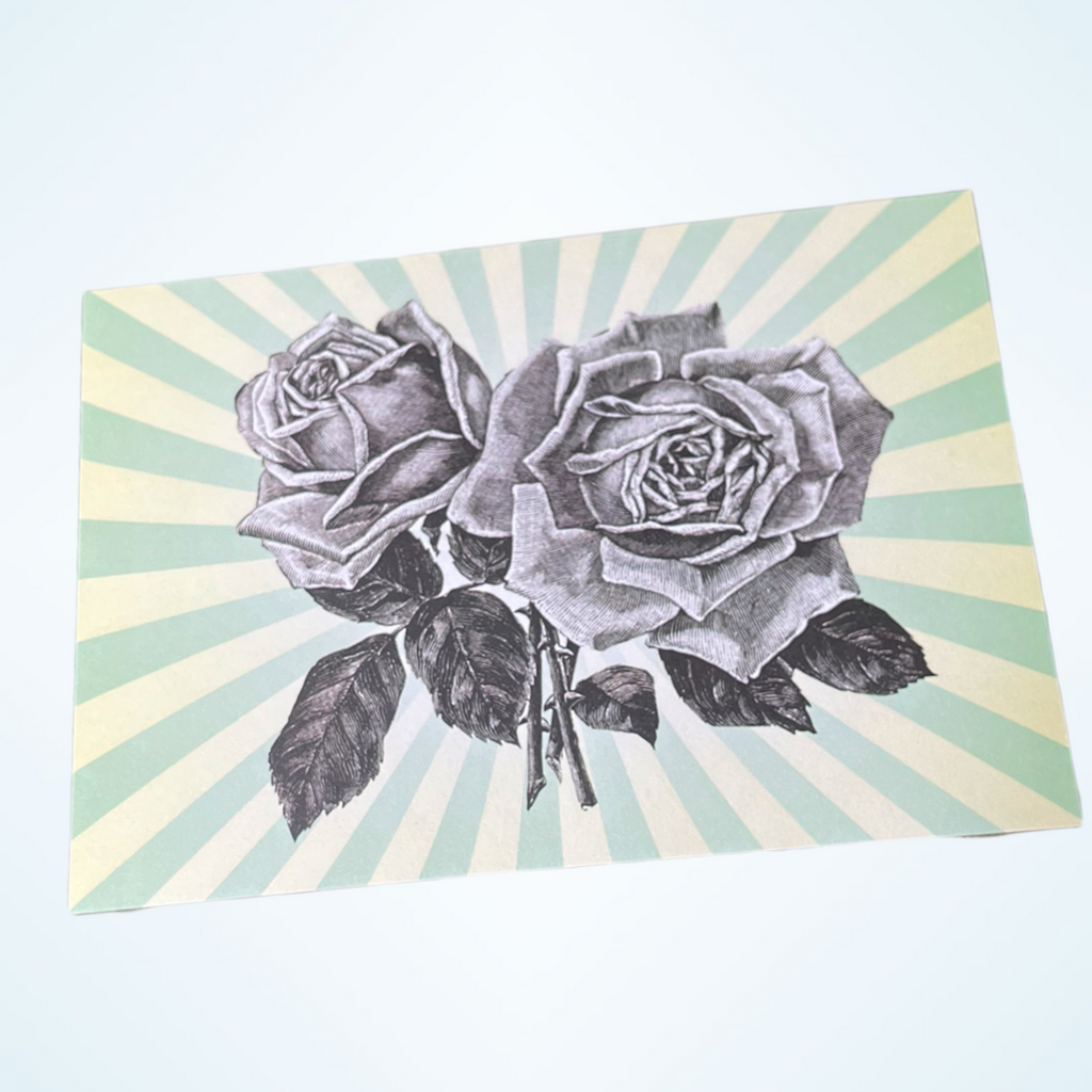 ROSES AND STRIPES folded greeting card