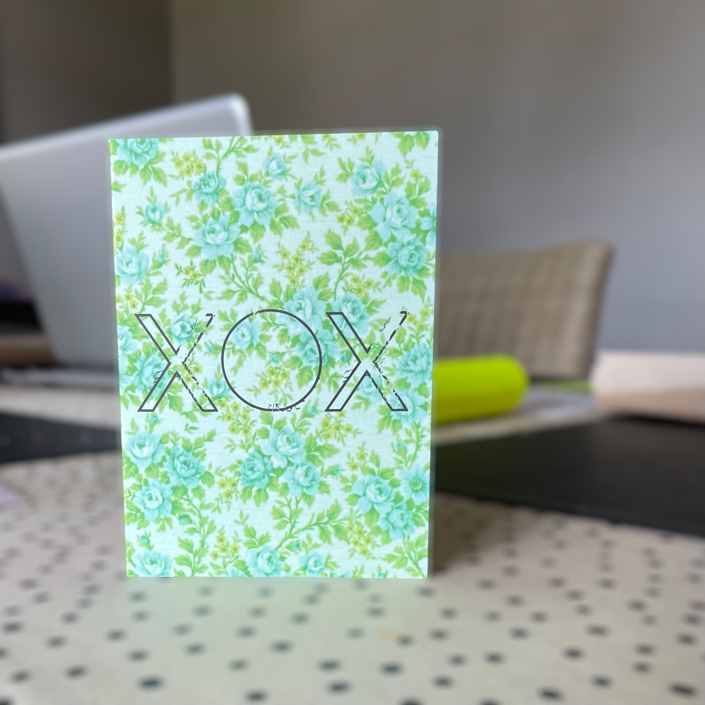 XOX folded greeting card
