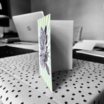 ROSES AND STRIPES folded greeting card