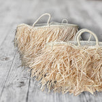 FRINGE RAFFIA STRAW market bag in different sizes