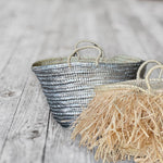 FRINGE RAFFIA STRAW market bag in different sizes