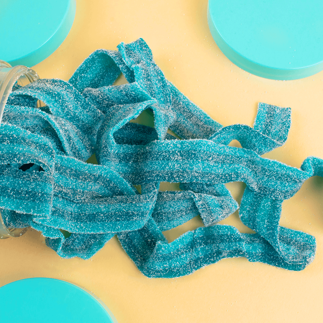 BLUE RAZZ SOUR BELTS candy