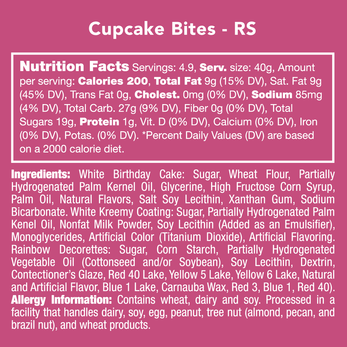 CUPCAKE BITES candy