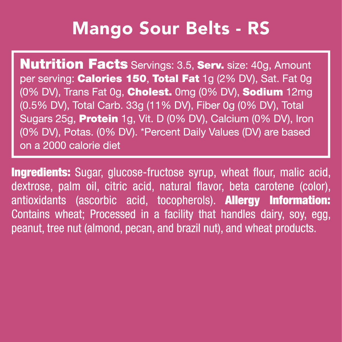 MANGO SOUR BELTS candy