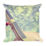 PINK HAPPY METAL square pillow