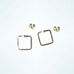 SILVER SQUARE stud earrings